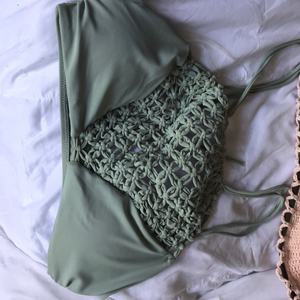 Classy Green Crochet Bikini Top!